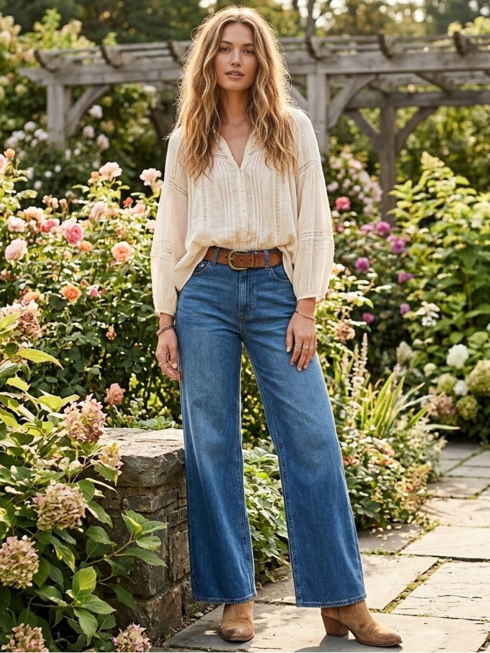Aeropostale High Rise Wide Leg Classic Blue Baggy Vintage Inspired Jeans
